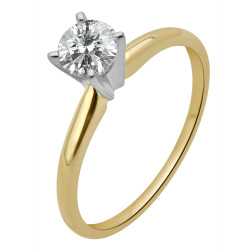 Gold 1/2ct TDW Round Diamond Solitaire Engagement Ring - Handcrafted By Name My Rings™