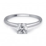 Gold 1/4ct TDW Round Solitaire Diamond Engagement Ring - Handcrafted By Name My Rings™
