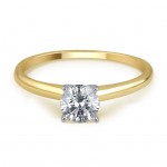 Gold 1/4ct TDW Round Solitaire Diamond Engagement Ring - Handcrafted By Name My Rings™