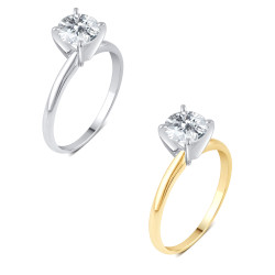 Gold 1ct TDW Diamond Solitaire Engagement Ring. - Handcrafted By Name My Rings™