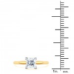 Gold 1ct TDW Princess-cut Solitaire Diamond Engagement - Handcrafted By Name My Rings™