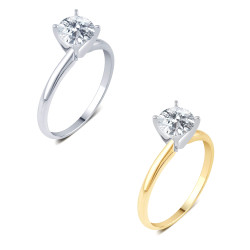 Gold 3/4ct TDW Diamond Solitaire Engagement Ring - Handcrafted By Name My Rings™