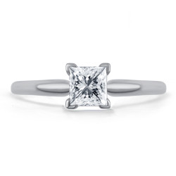 Gold 3/4ct TDW Princess-cut Diamond Solitaire Engagement Ring - Handcrafted By Name My Rings™