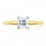Gold 3/4ct TDW Princess-cut Diamond Solitaire Engagement Ring - Handcrafted By Name My Rings™