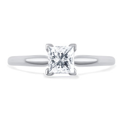 Gold 3/4ct TDW Princess-cut Diamond Solitaire Engagement Ring - Handcrafted By Name My Rings™