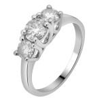 White Gold 1 1/2ct TDW Diamond 3-stone Anniversary Ring - Handcrafted By Name My Rings™