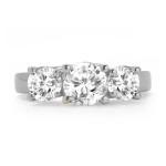 White Gold 1 1/2ct TDW Diamond 3-stone Anniversary Ring - Handcrafted By Name My Rings™
