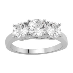 White Gold 1 1/2ct TDW Diamond 3-stone Anniversary Ring - Handcrafted By Name My Rings™