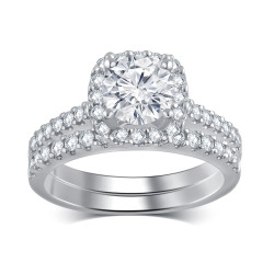 White Gold 1 3/4ct TDW Diamond Bridal Set - Handcrafted By Name My Rings™