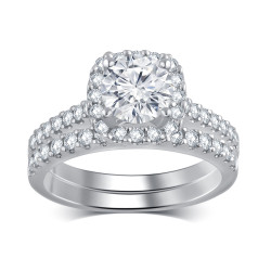 White Gold 1 3/4ct TDW Diamond Bridal Set - Handcrafted By Name My Rings™