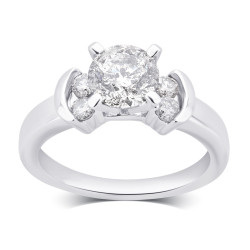 White Gold 1 3/4ct TDW Round Diamond Engagement Ring - Handcrafted By Name My Rings™