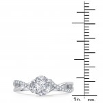 White Gold 1/2ct TDW Round and Marquise Diamond Engagement Ring - Handcrafted By Name My Rings™