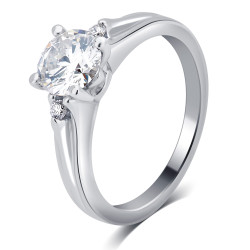 White Gold 1ct TDW Diamond Engagement Ring - Handcrafted By Name My Rings™