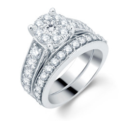 White Gold 2 1/2ct TDW Diamond Bridal Set - Handcrafted By Name My Rings™