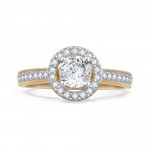 White and Gold 1ct TDW Diamond Halo Engagement Ring . - Handcrafted By Name My Rings™
