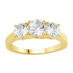 Gold 1ct TDW Diamond 3-stone Anniversary Ring - Handcrafted By Name My Rings™
