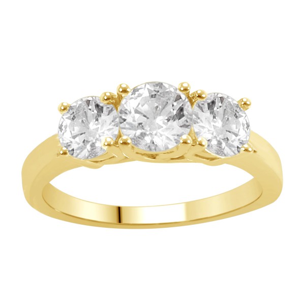 Gold 1ct TDW Diamond 3-stone Anniversary Ring - Handcrafted By Name My Rings™
