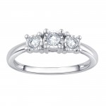 Silver 1/4ct TDW 3-stone Engagement Ring - Handcrafted By Name My Rings™