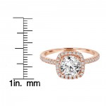 Eco-friendly Rose Gold 1.25 ct TDW Lab-grown Diamond Halo Ring - Handcrafted By Name My Rings™