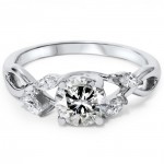 Eco-friendly White Gold 1.32 ct TDW Lab-grown Diamond Vintage Engagement Ring - Handcrafted By Name My Rings™