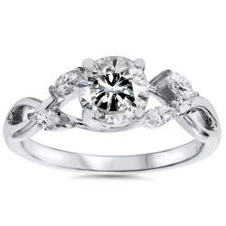 Eco-friendly White Gold 1.32 ct TDW Lab-grown Diamond Vintage Engagement Ring - Handcrafted By Name My Rings™