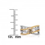 Two-tone Gold 7/8ct TDW Champagne Solitaire Diamond Ring - Handcrafted By Name My Rings™