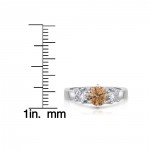 White Gold 1 2/5ct TDW Champagne and White Diamond 3 Stone Ring - Handcrafted By Name My Rings™