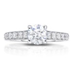 White Gold 1 3/8ct TDW Diamond Side-Stone Engagement Ring - Handcrafted By Name My Rings™