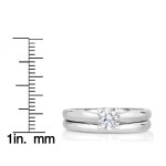 White Gold 1/2ct TDW Solitaire Diamond Wedding Set - Handcrafted By Name My Rings™