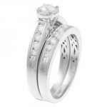 White Gold 1ct TDW Certified Diamond Engagement Ring Set - Handcrafted By Name My Rings™