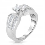 White Gold 1ct TDW One-Of-A-Kind Princess Cut Solitaire Diamond Engagement Ring - Handcrafted By Name My Rings™