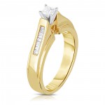 Gold 1/2ct TDW Princess-cut Solitaire Diamond Engagement Ring - Handcrafted By Name My Rings™