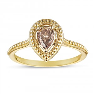 Gold, 1/2ct TDW Stackable Natural Champagne Diamond Ring - Handcrafted By Name My Rings™