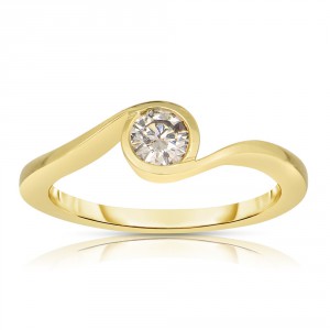 Gold 1/3ct TDW Solitaire Champagne Diamond Ring - Handcrafted By Name My Rings™