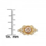 Gold 1ct TDW Vintage-inspired Natural Champagne Diamond Ring - Handcrafted By Name My Rings™