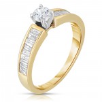 Gold 9/10ct TDW Solitaire Brilliant Diamond Engagement Ring - Handcrafted By Name My Rings™
