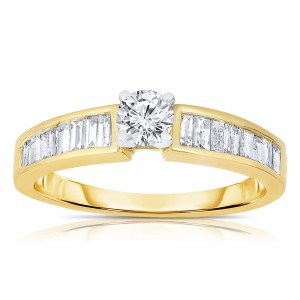 Gold 9/10ct TDW Solitaire Brilliant Diamond Engagement Ring - Handcrafted By Name My Rings™
