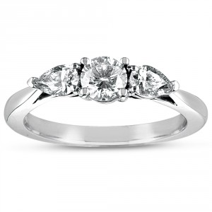 White Gold 1ct TDW 3-stone Diamond Engagement Ring - Handcrafted By Name My Rings™