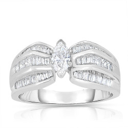 White Gold 1ct TDW Marquise-cut Solitaire Diamond Engagement Ring - Handcrafted By Name My Rings™