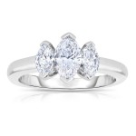 Platinum 1 1/5ct TDW Diamond Three Stone Wedding Ring - Handcrafted By Name My Rings™
