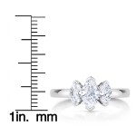 Platinum 1 1/5ct TDW Diamond Three Stone Wedding Ring - Handcrafted By Name My Rings™