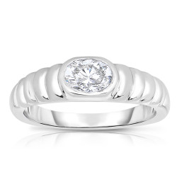 Platinum 5/8ct TDW Oval Solitaire Diamond Ring - Handcrafted By Name My Rings™