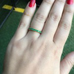 Emerald Eternity Band Ring Rose Gold - French Pave Prong Set Birthstone Stacking Ring - Handcrafted By Name My Rings™