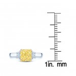 Estie G Gold and Platinum 1 3/5ct TDW GIA-certified Fancy Yellow and White Diamond Ring - Handcrafted By Name My Rings™
