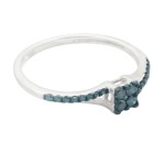 Fabulous 0.19ct Round Brilliant Cut Blue Color Traterd Natural Diamond Engagement Ring - Handcrafted By Name My Rings™