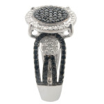 Fabulous 0.88ct Black Natural Diamond With Real Diamond Designer Engagement Ring - Handcrafted By Name My Rings™
