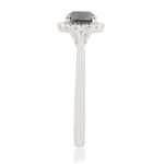 Fabulous 1.18Ct Round Brilliant Cut Black Diamond With Diamond Engagement Ring - Handcrafted By Name My Rings™