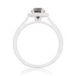 Fabulous 1.18Ct Round Brilliant Cut Black Diamond With Diamond Engagement Ring - Handcrafted By Name My Rings™
