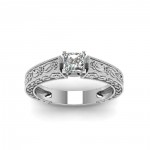 White Gold 1/2ct. TDW Princess-cut Diamond Solitaire Engagement Ring - Handcrafted By Name My Rings™