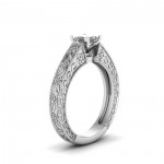 White Gold 1/2ct. TDW Princess-cut Diamond Solitaire Engagement Ring - Handcrafted By Name My Rings™